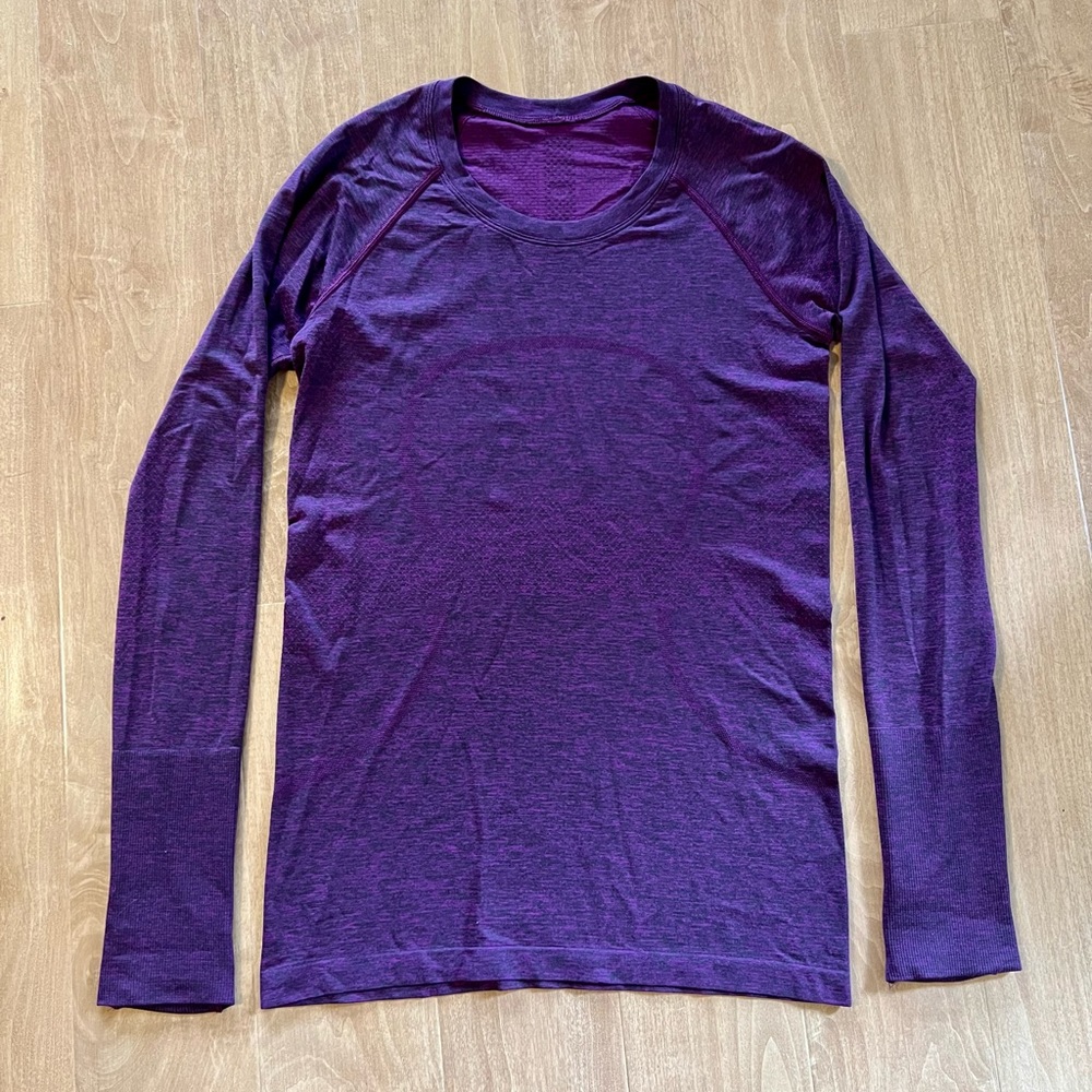 Lululemon Swiftly Tech Long sleeve crew sz 6 2.0 Ripened Raspberry / Red Merlot